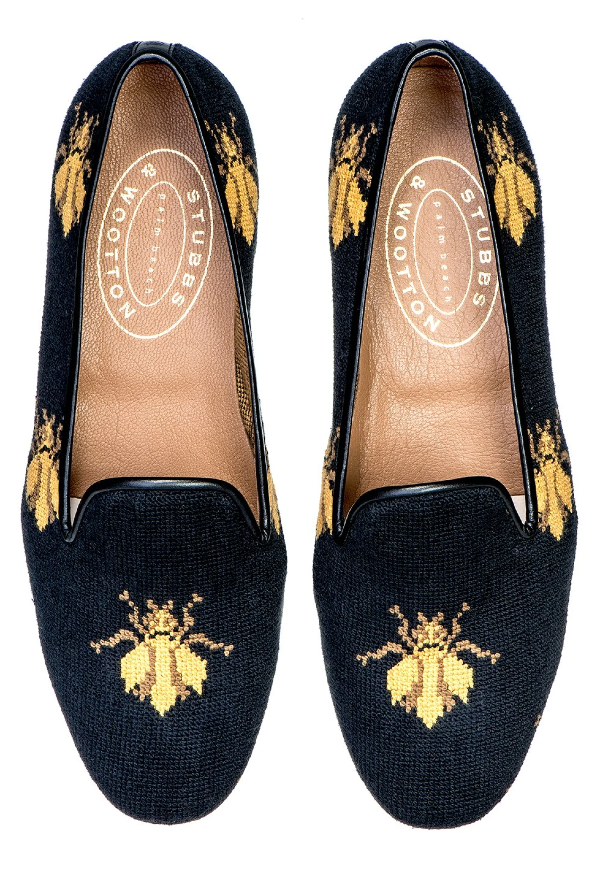 Bee Black Needlepoint Slipper (Women)