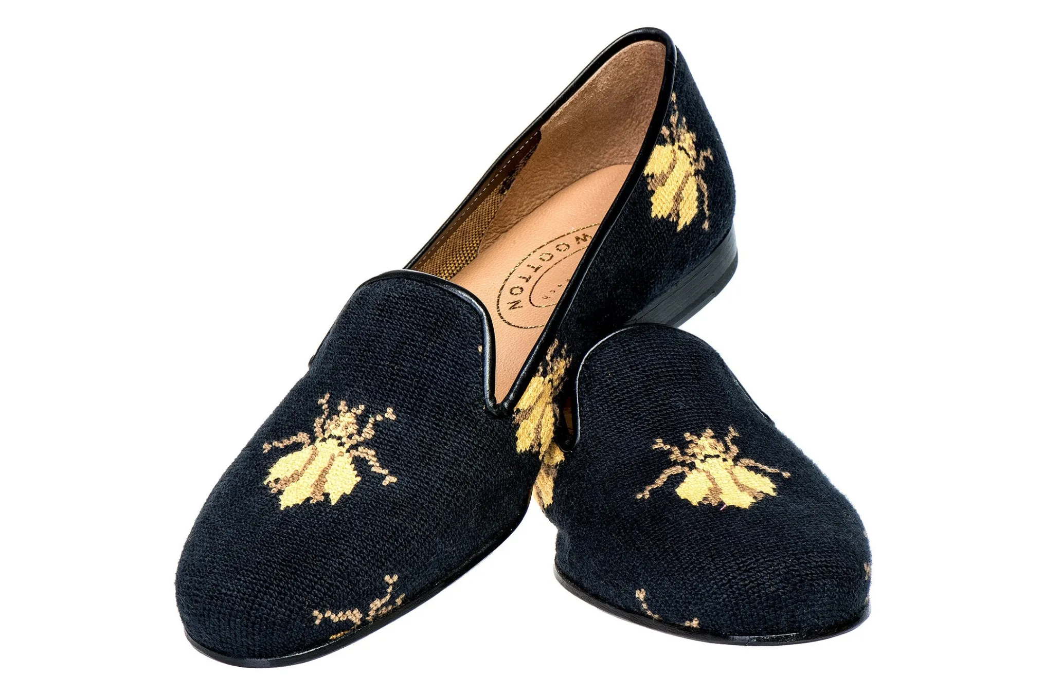 Bee Black Needlepoint Slipper (Women)