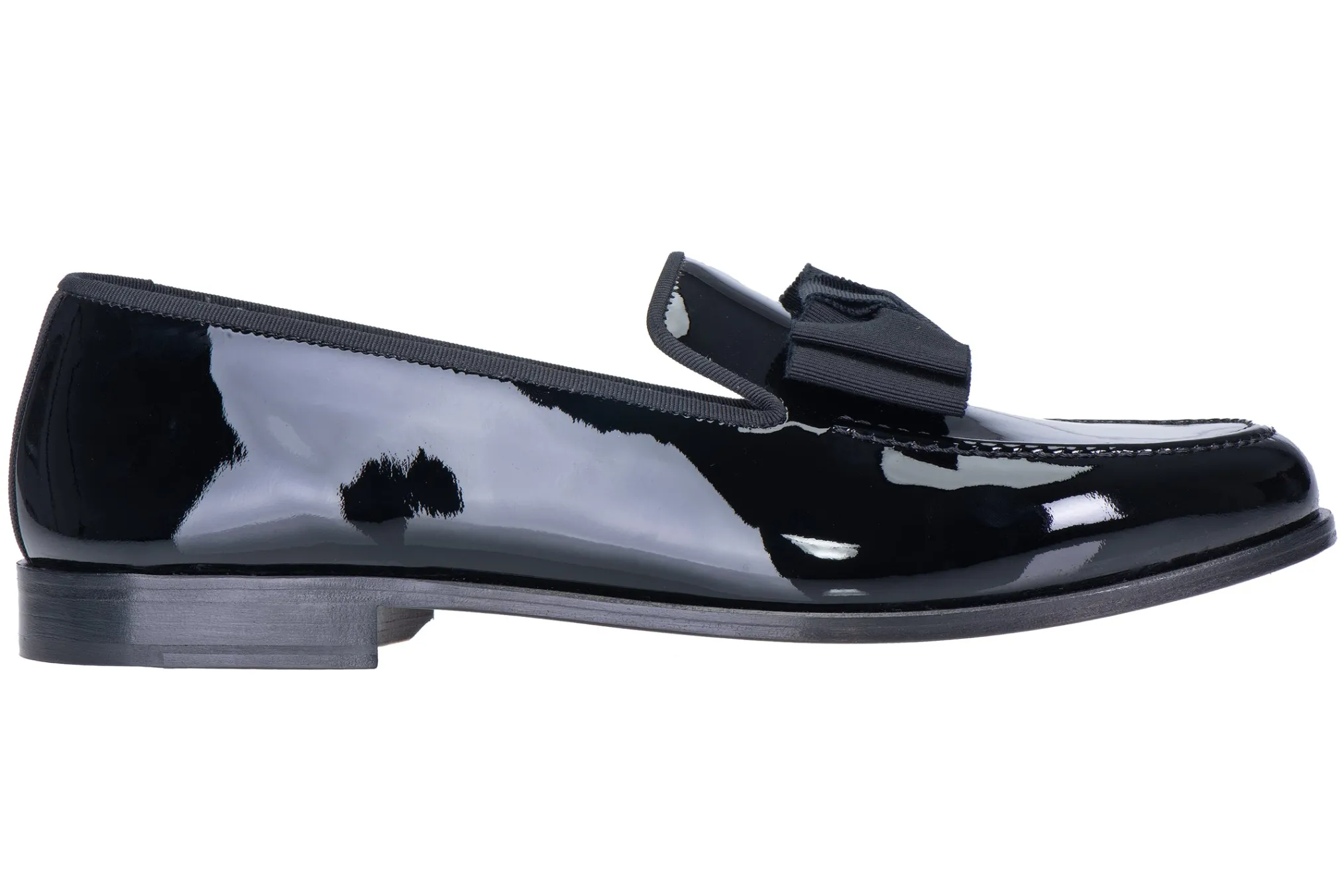 Black Bow Patent Leather Venetian (Men)
