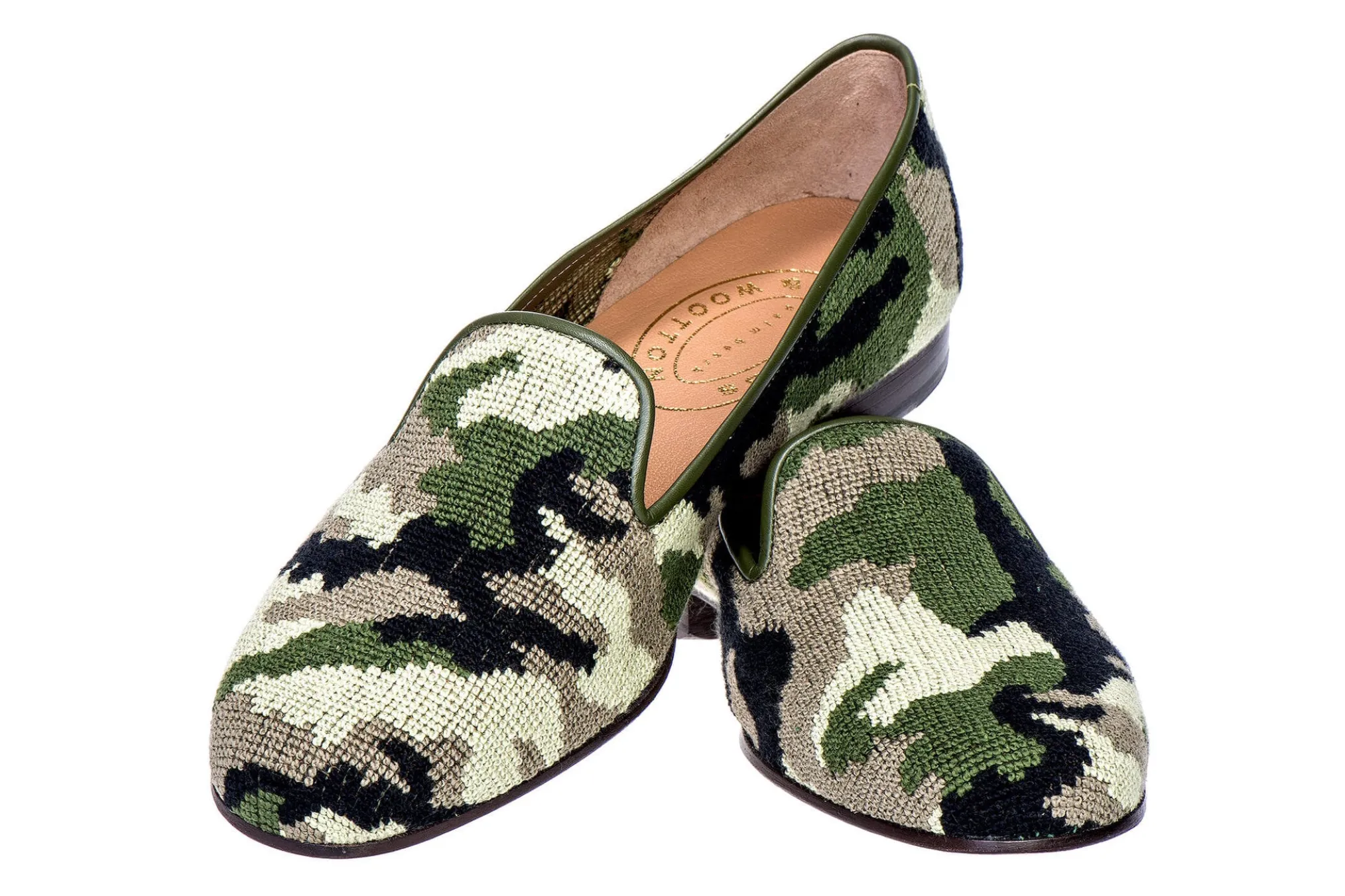 Camo Green Needlepoint Slipper (Women)