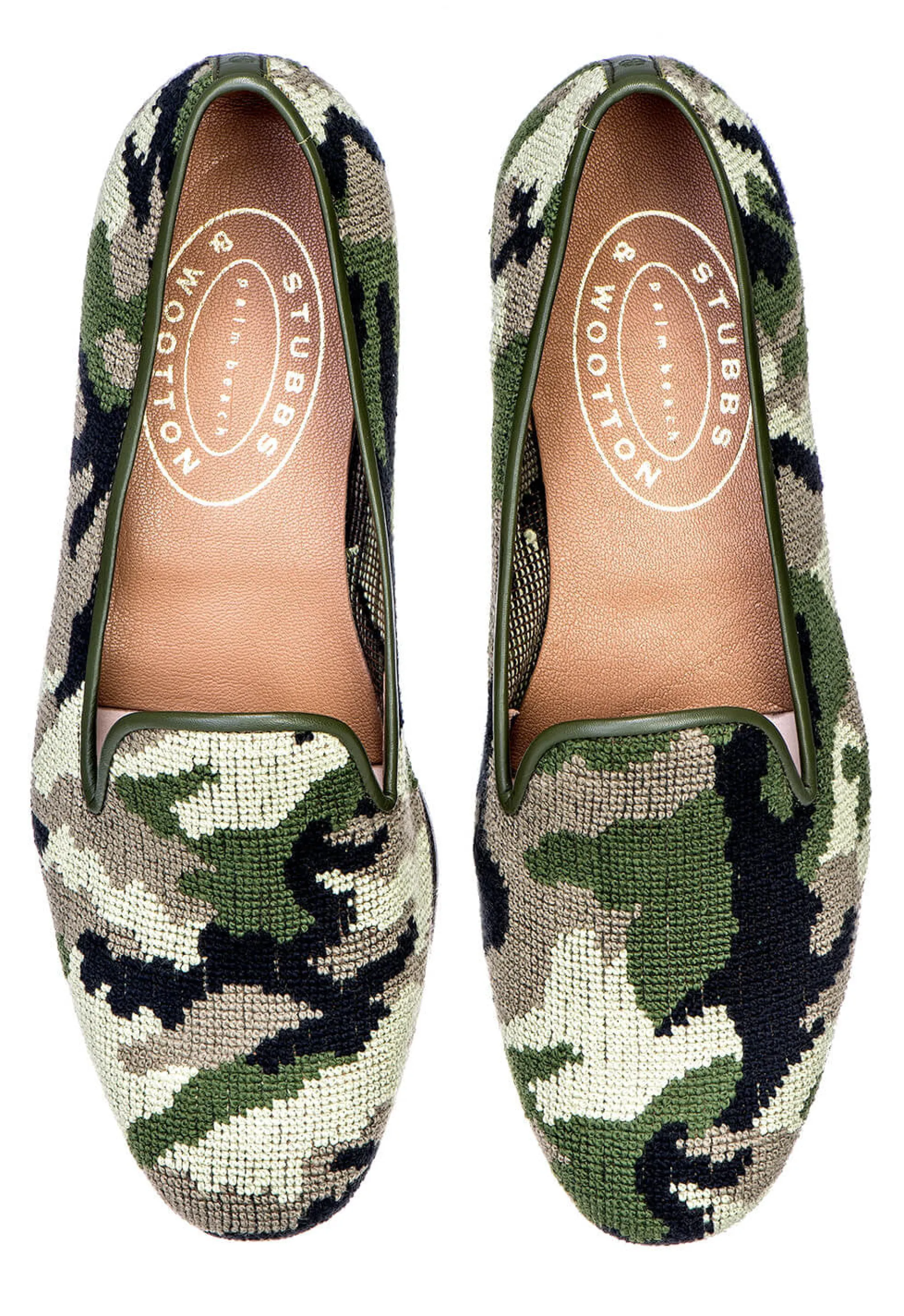 Camo Green Needlepoint Slipper (Men)