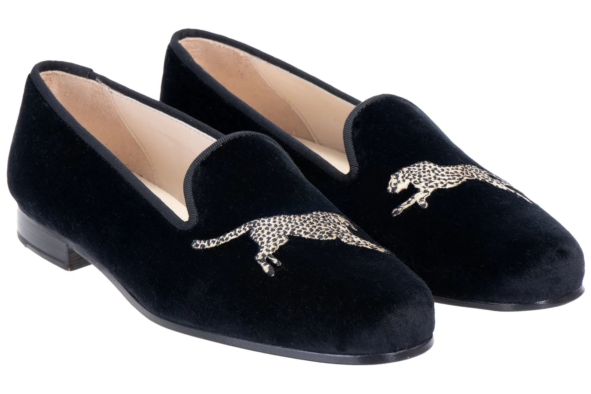 Cheetah Black Velvet Slipper (Women)