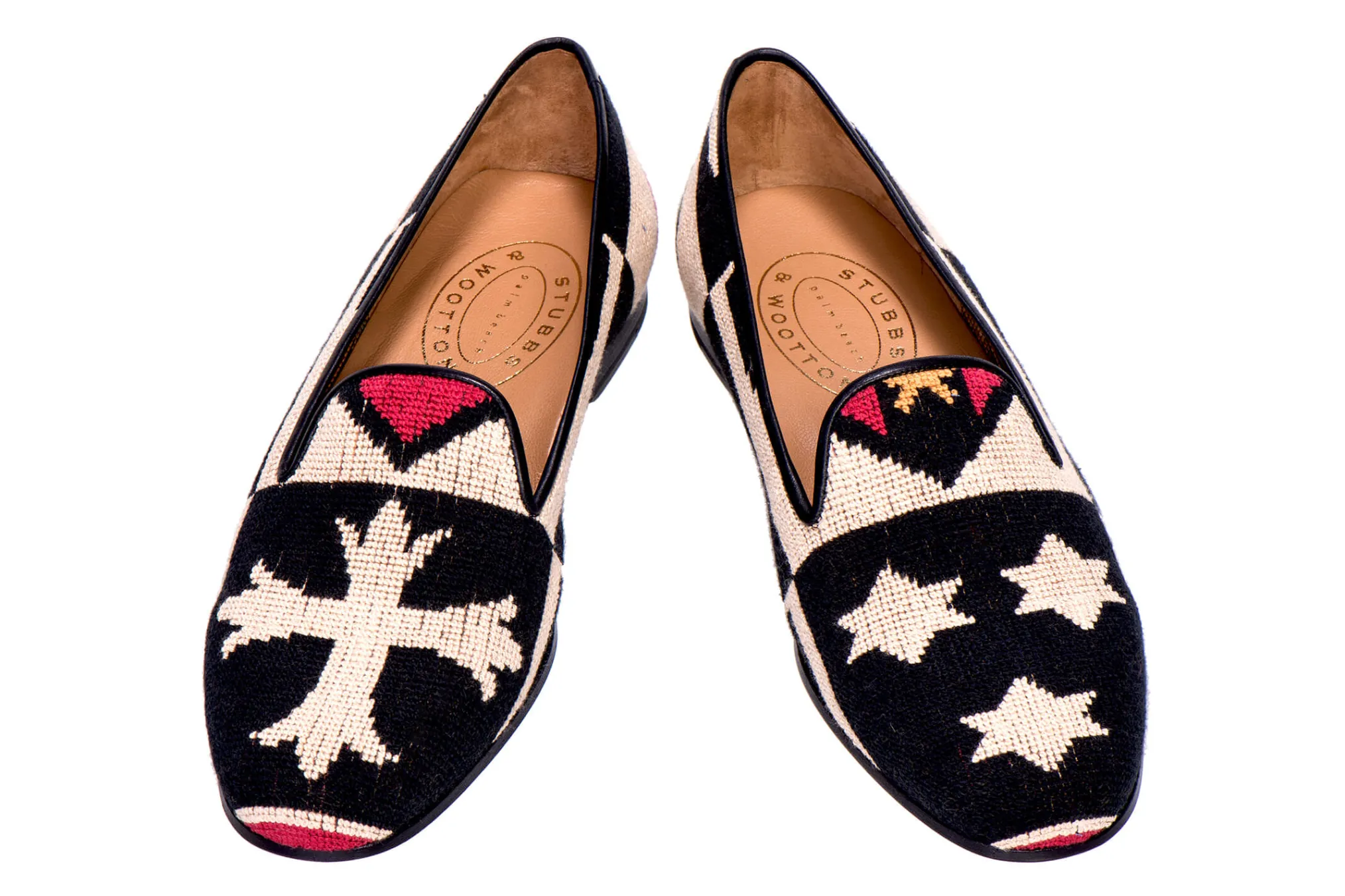 Crest Black Needlepoint Slipper (Women)