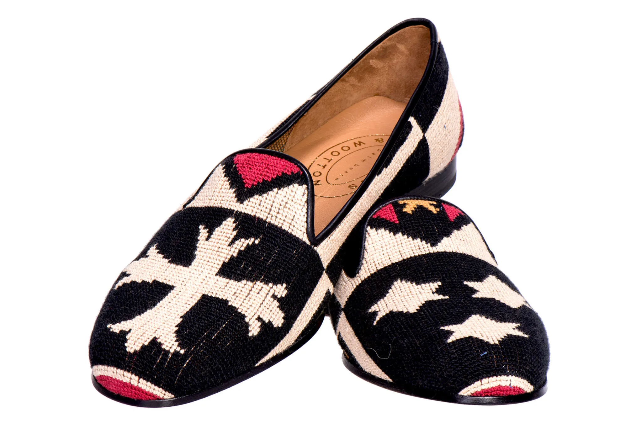 Crest Black Needlepoint Slipper (Women)