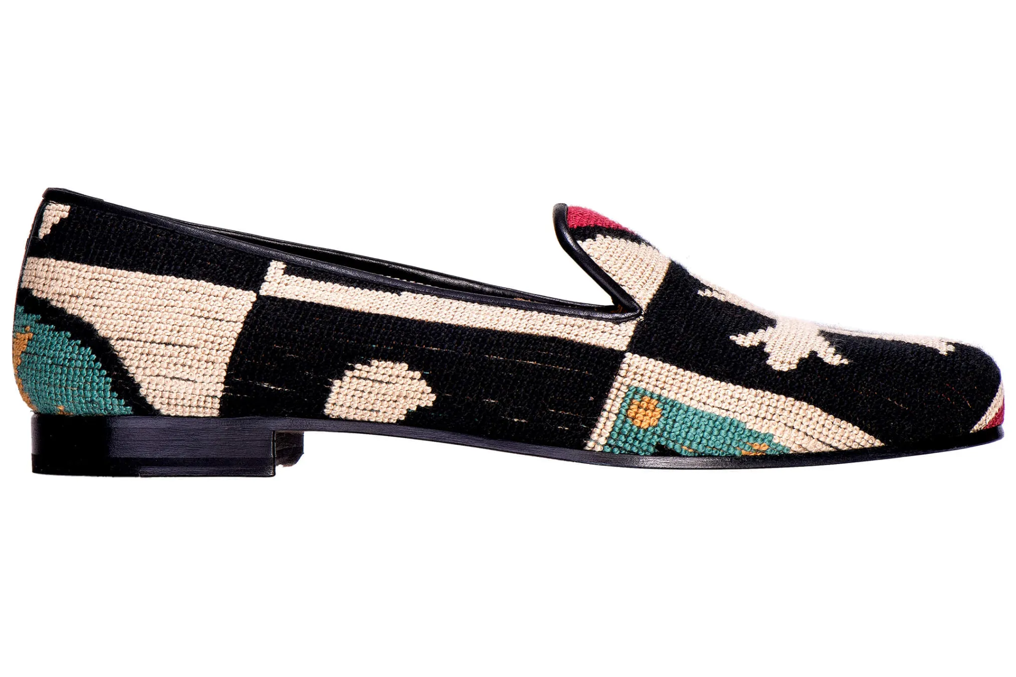 Crest Black Needlepoint Slipper (Women)
