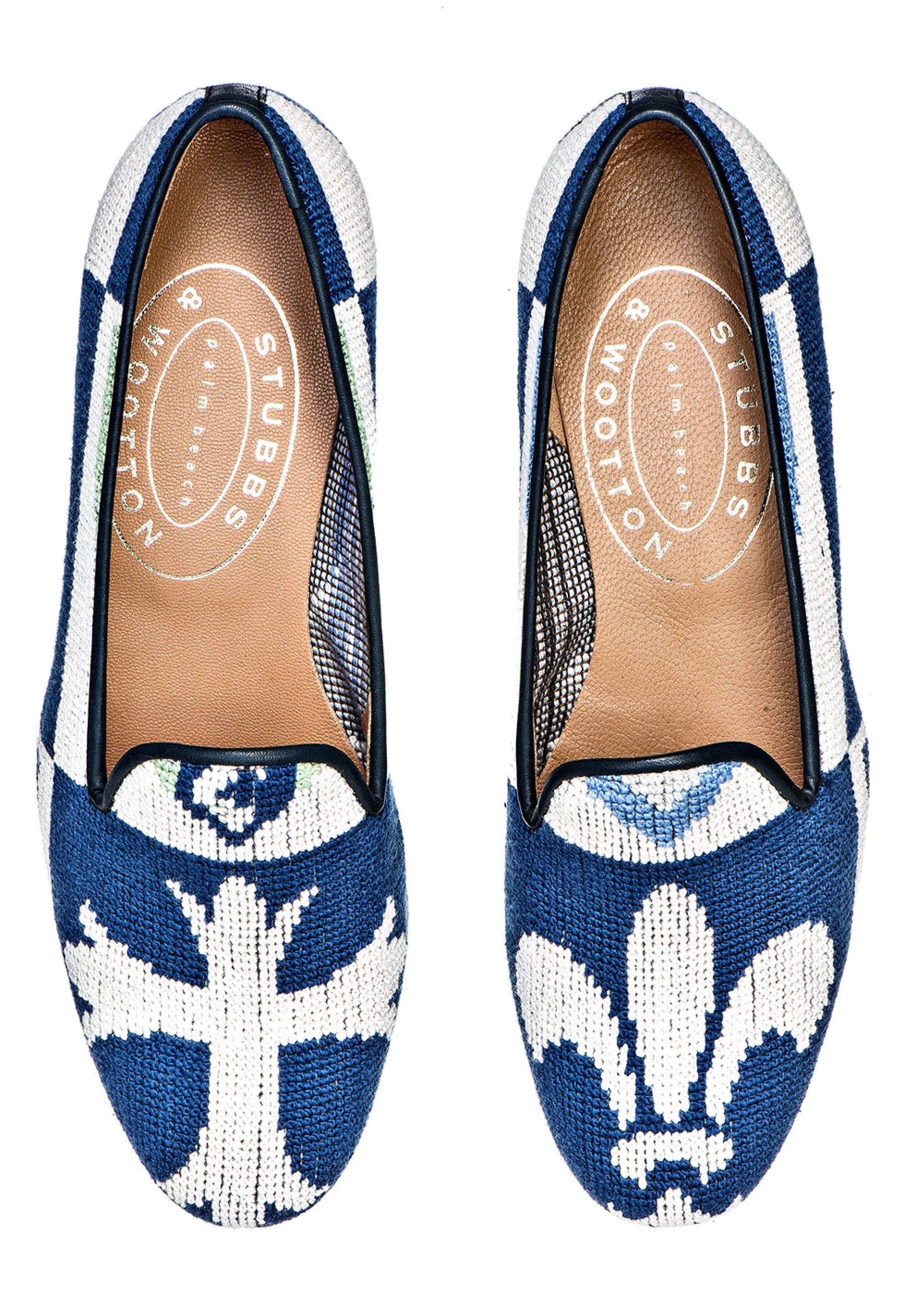 Crest Blue Needlepoint Slipper (Men)