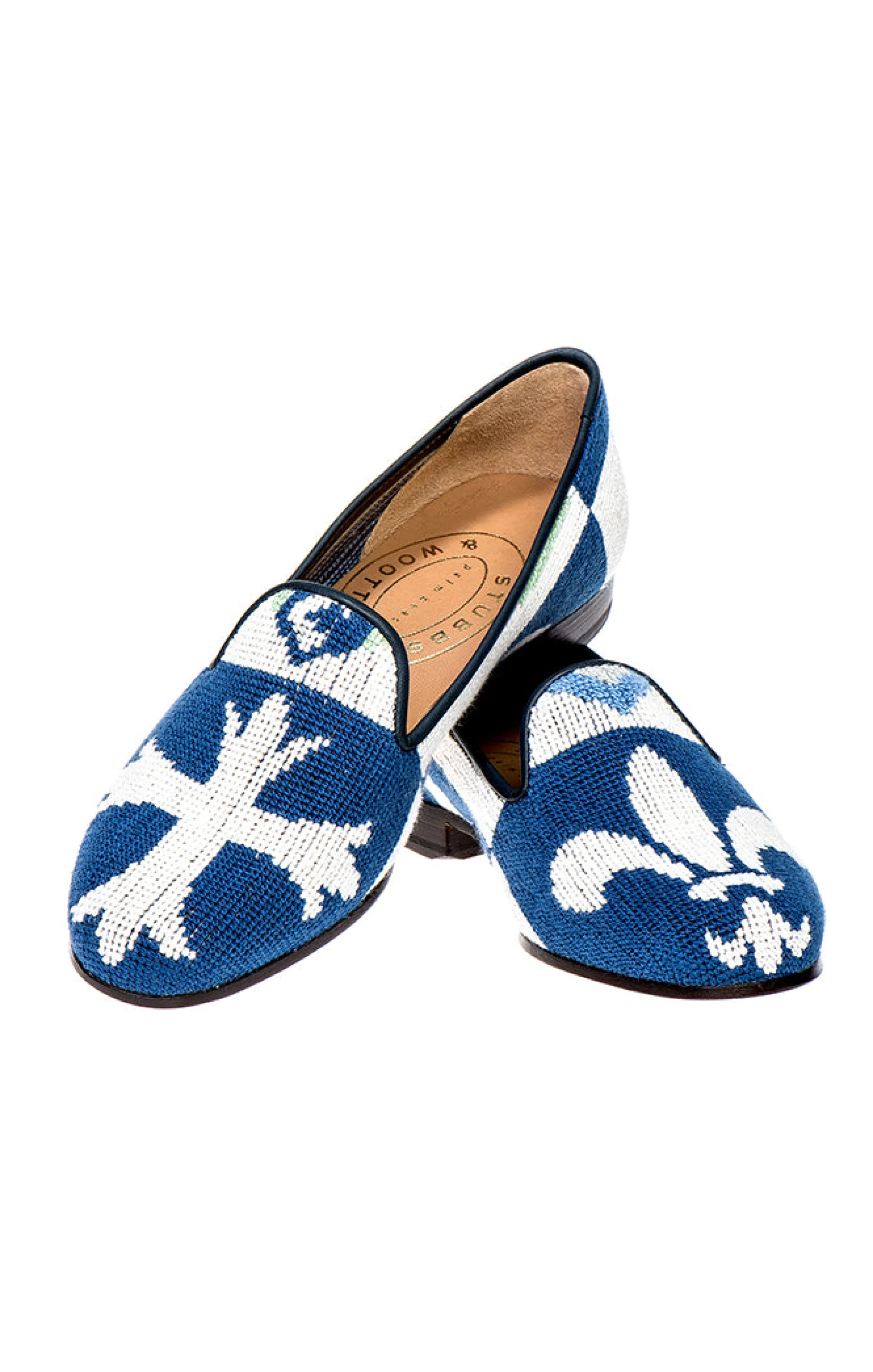 Crest Blue Needlepoint Slipper (Men)