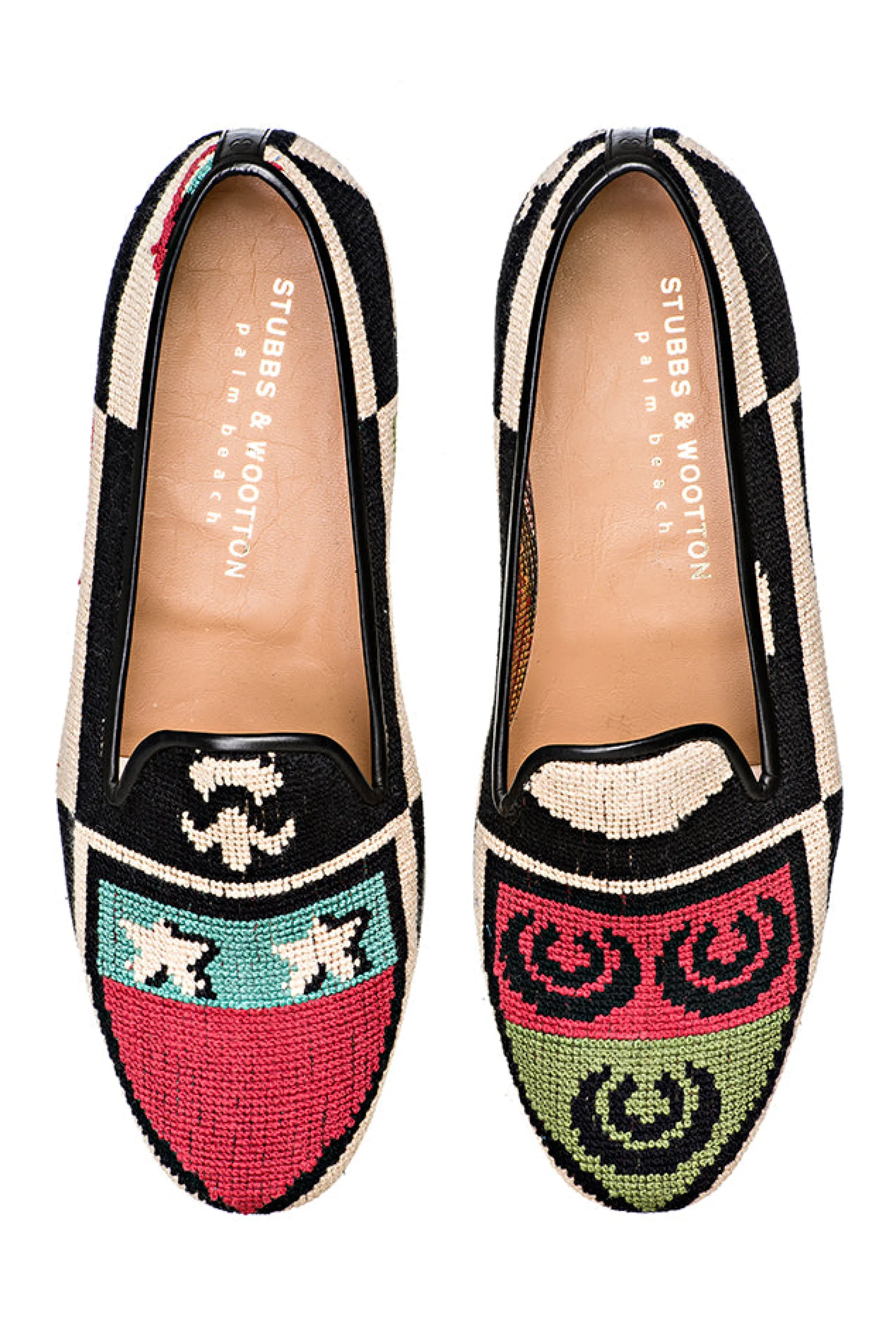 Crest Color Needlepoint Slipper (Narrow)