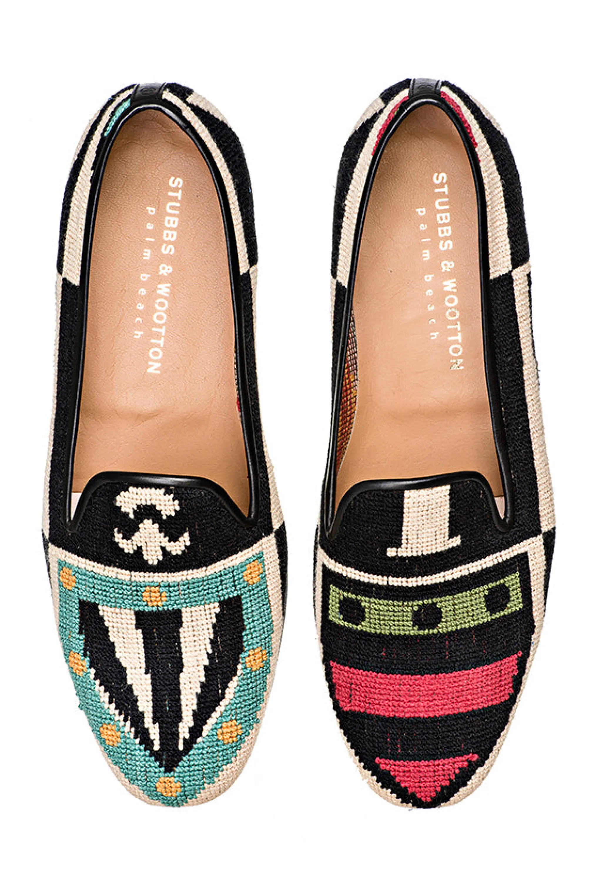 Crest Color Needlepoint Slipper (Narrow)