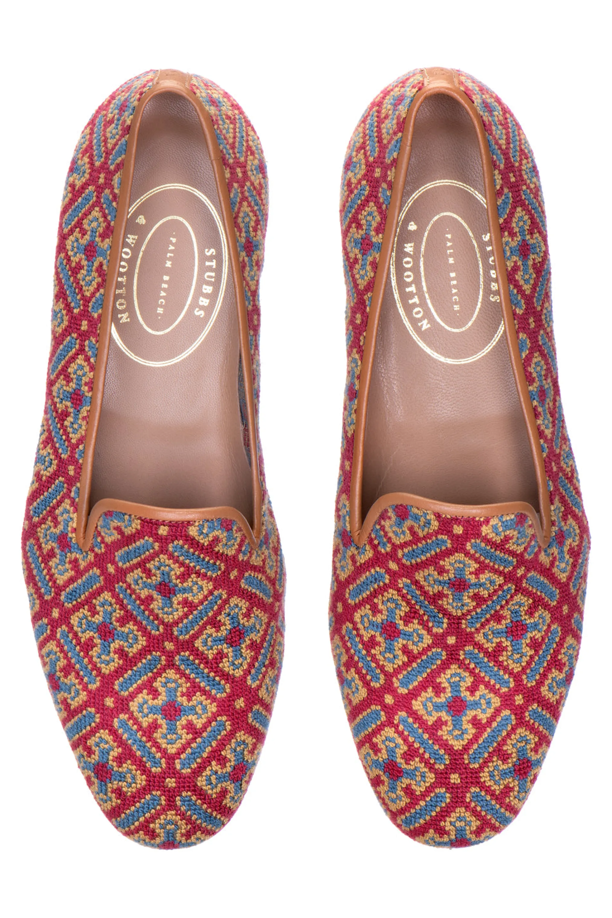 Cuenca Red Needlepoint Slipper (Men)