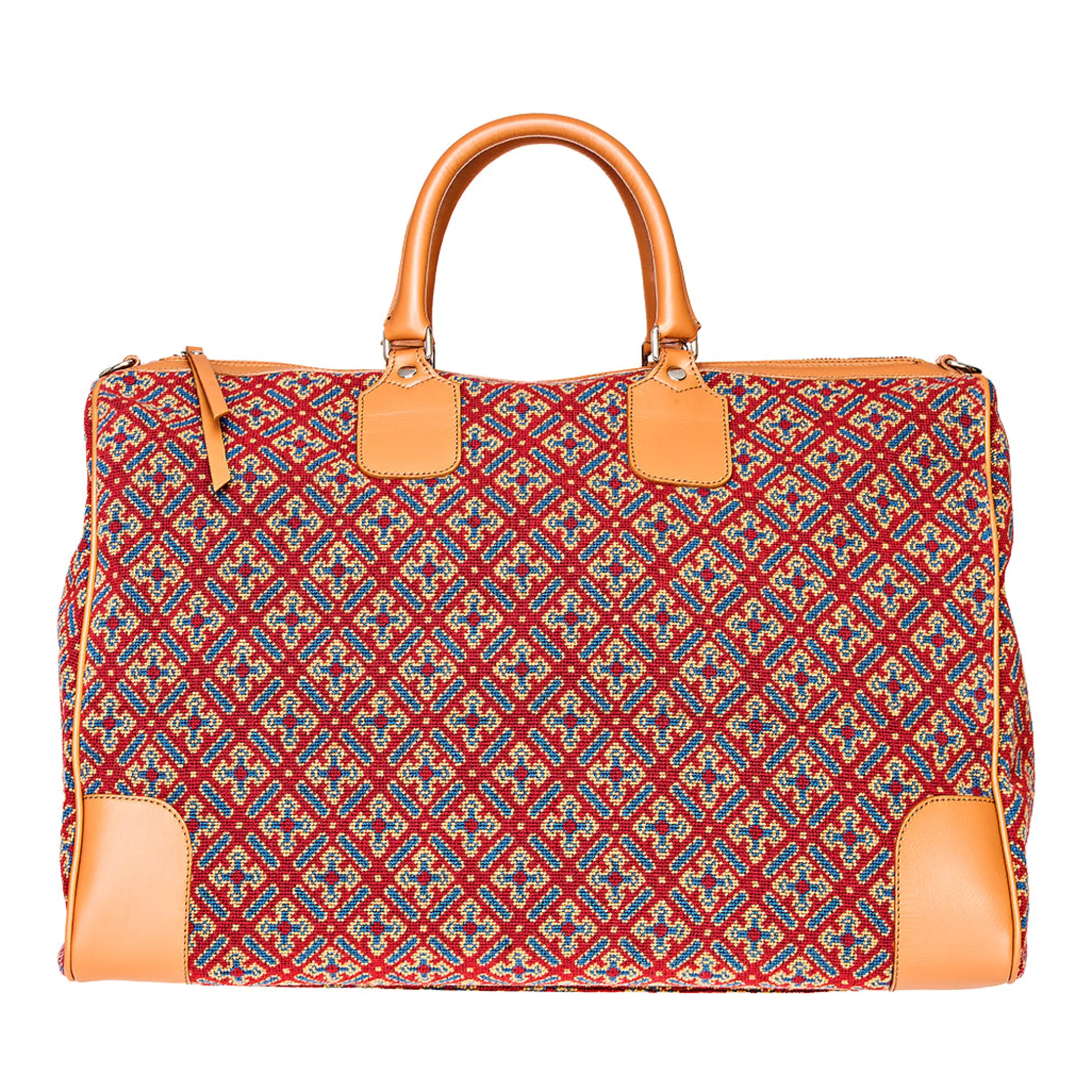Cuenca Red Needlepoint Weekender