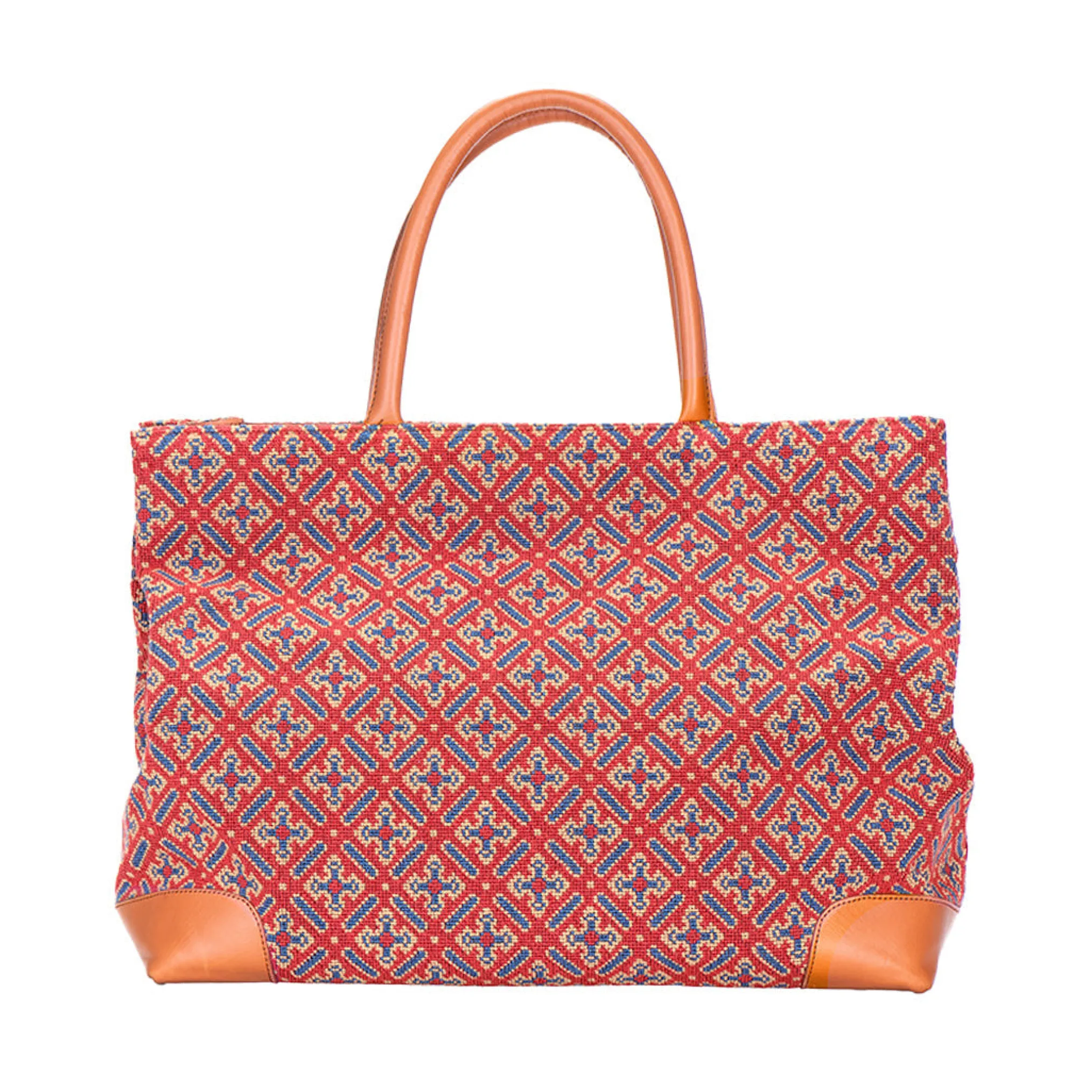 Cuenca Red Needlepoint Tote