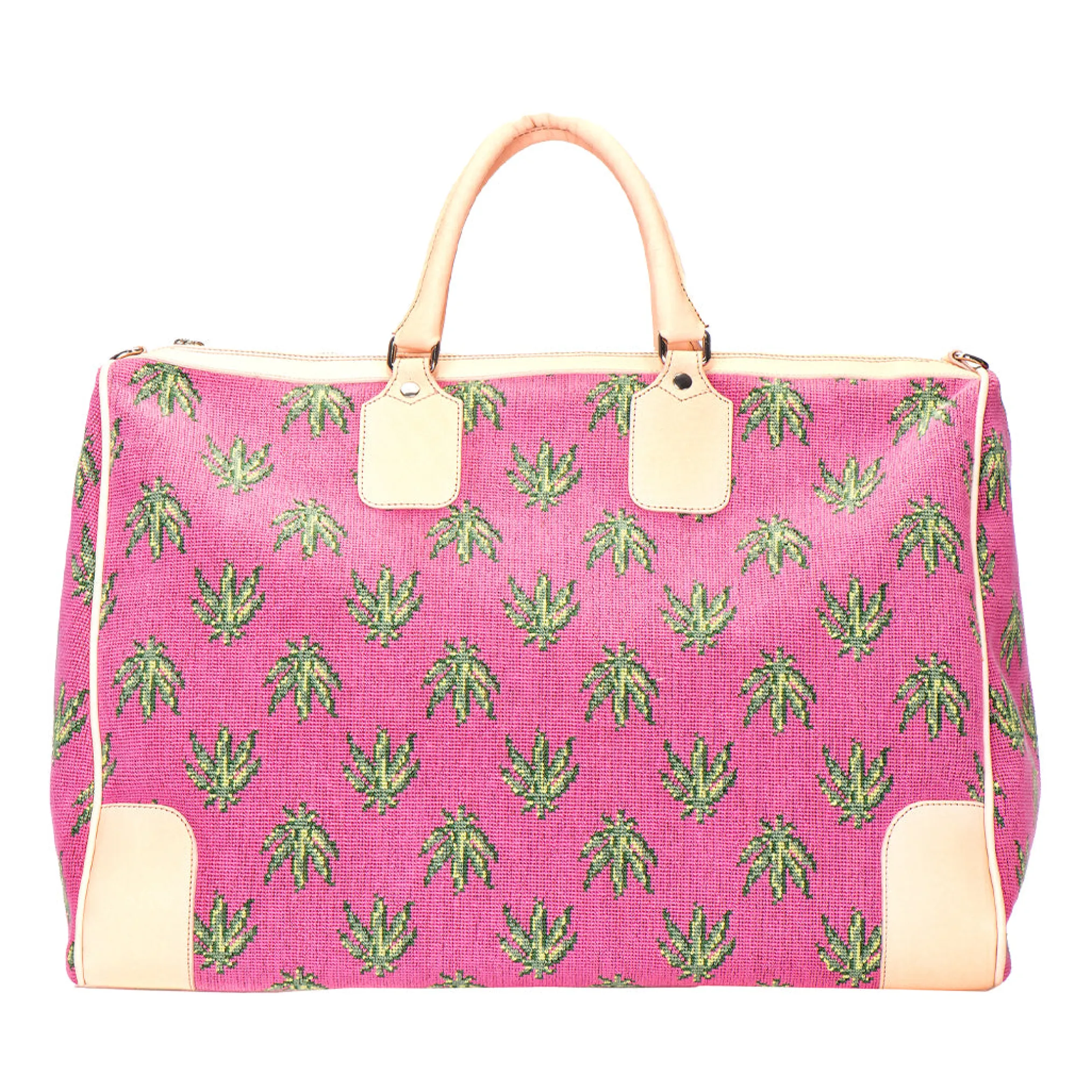 Hemp Pink Needlepoint Weekender
