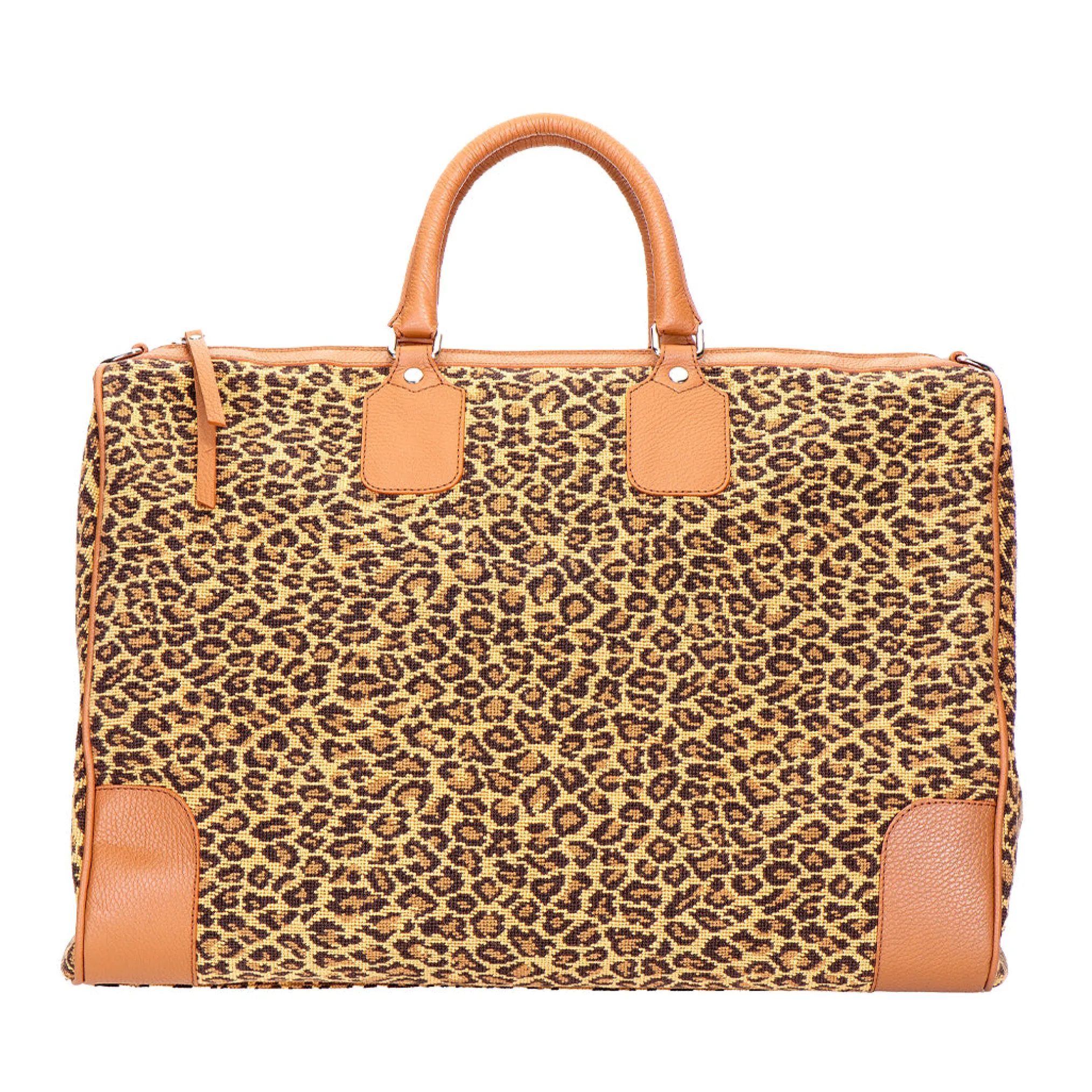 Jane Leopard Needlepoint Weekender