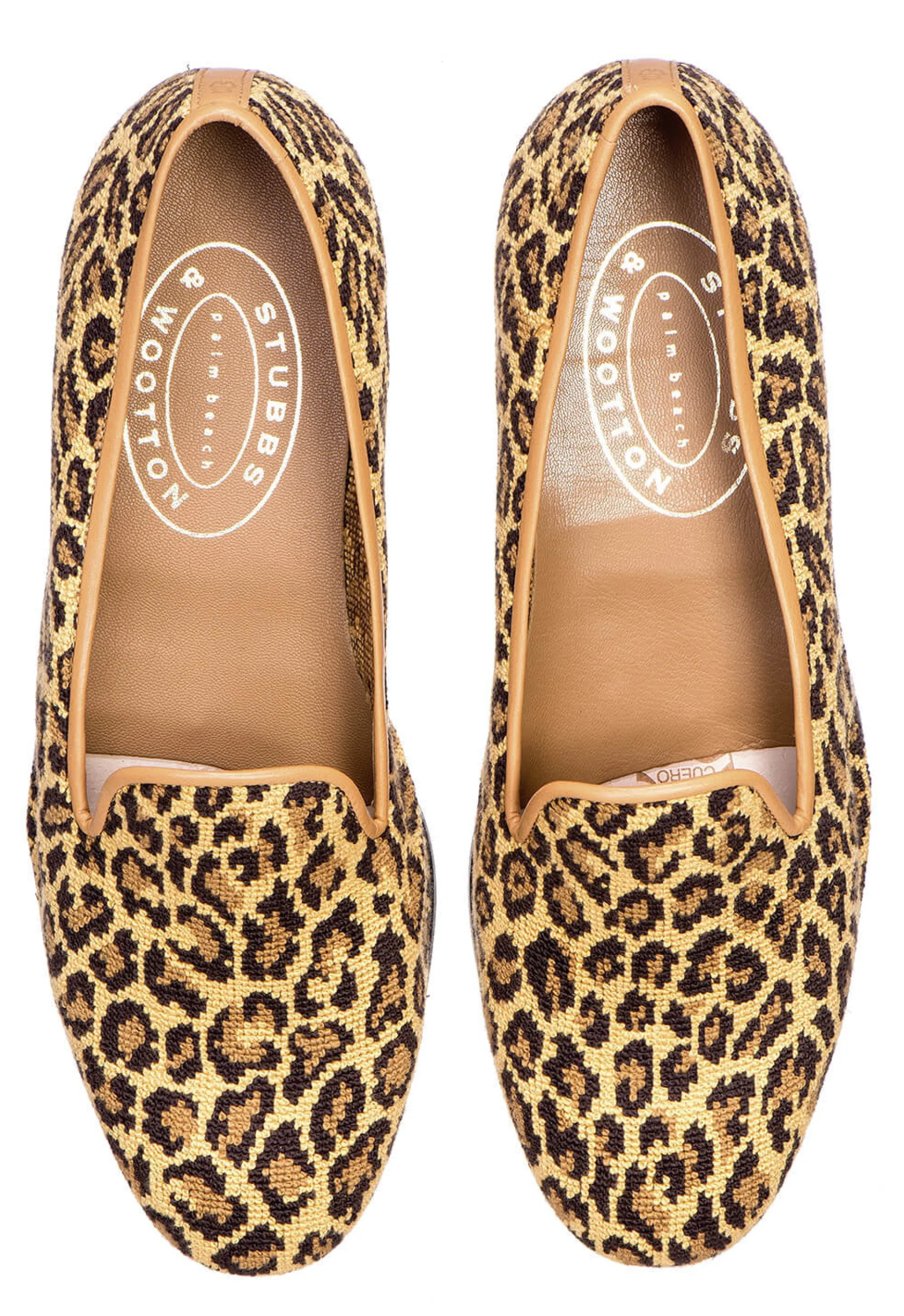 Jane Leopard Needlepoint Slipper (Wide)