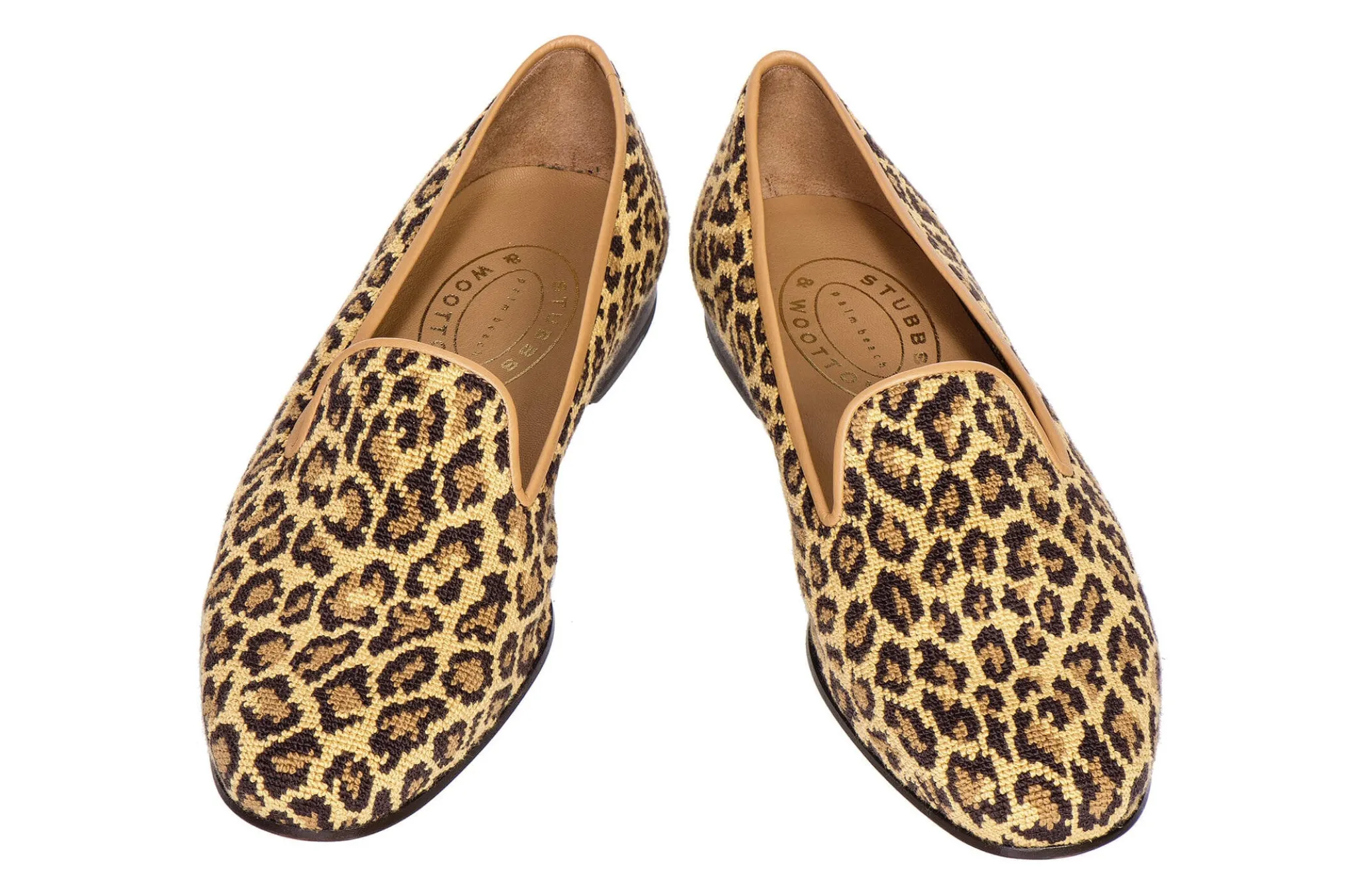 Jane Leopard Needlepoint Slipper (Wide)