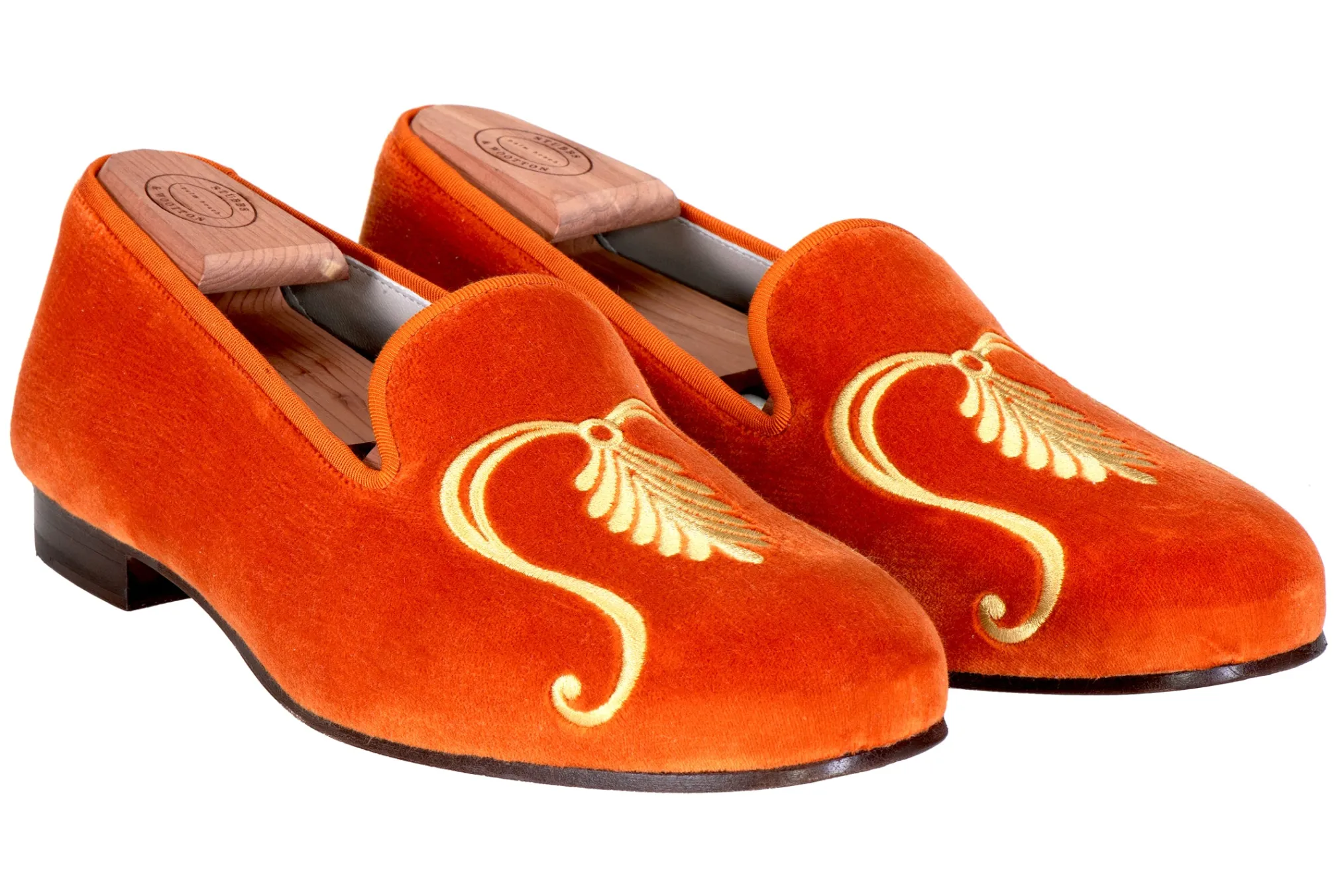 Paolina Orange Velvet Slipper (Women)