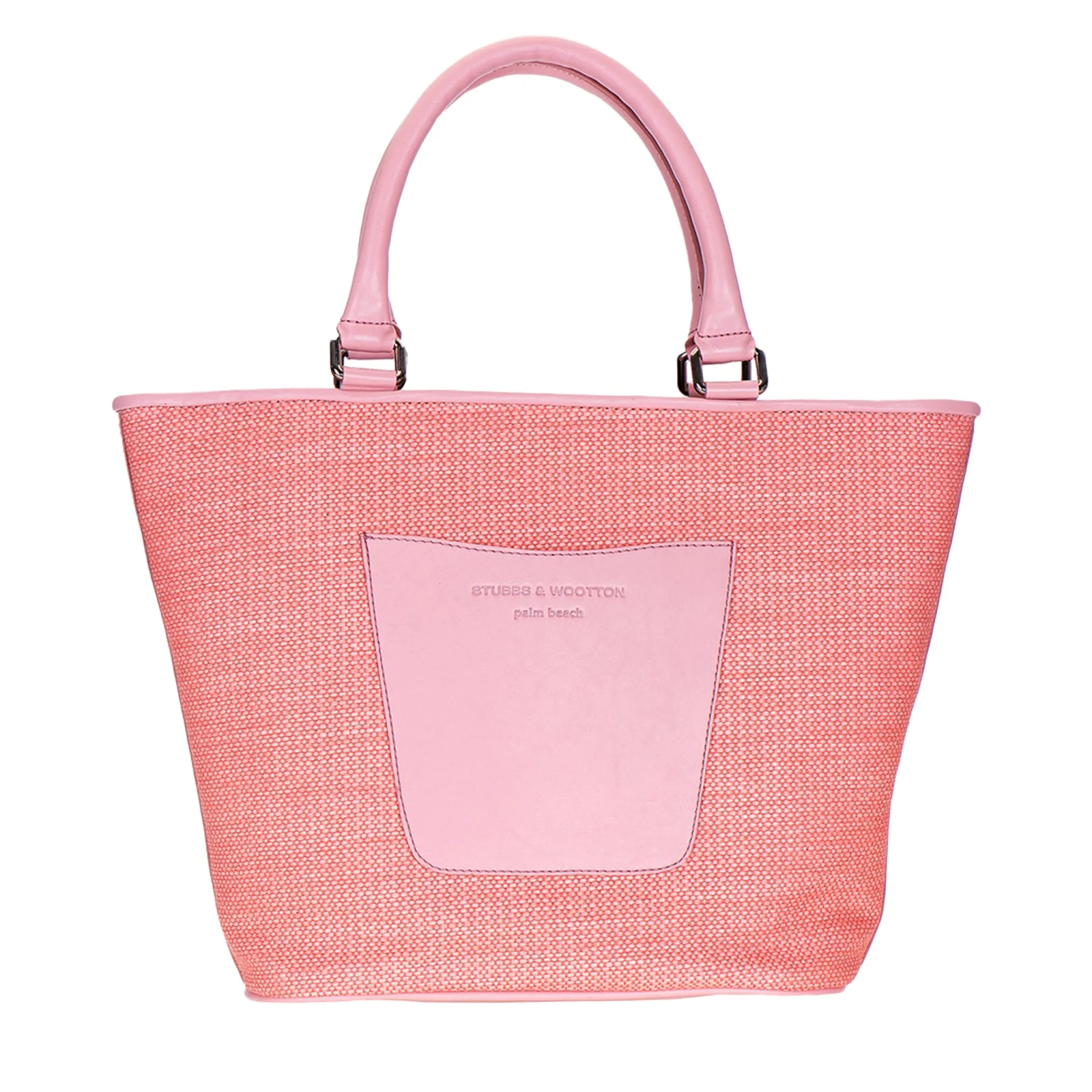 Salmon Raffia Midi Tote