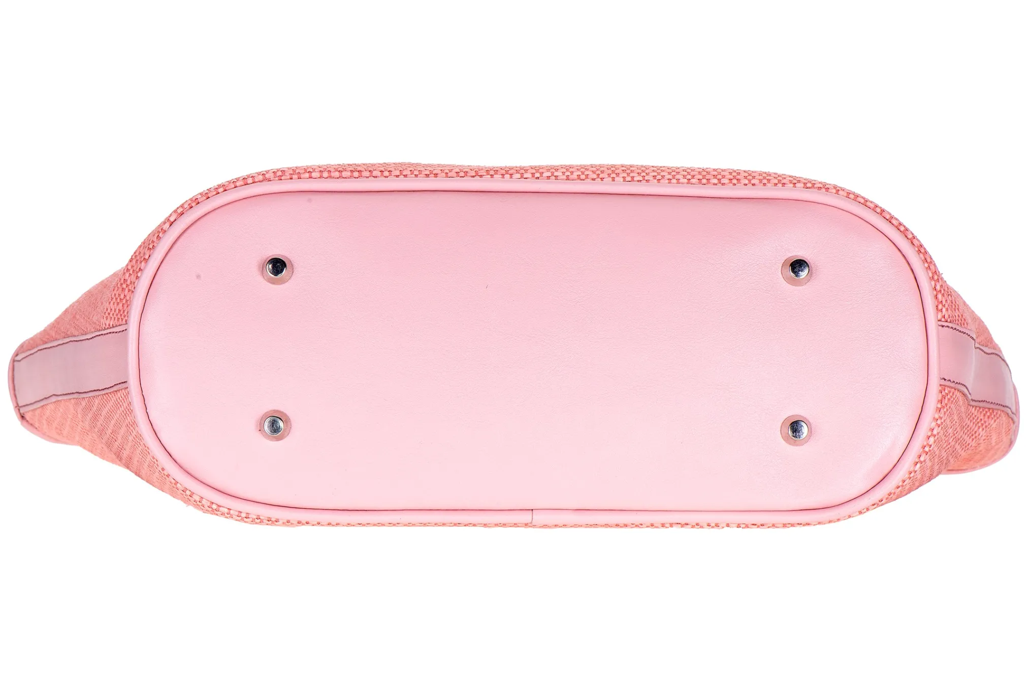 Salmon Raffia Midi Tote