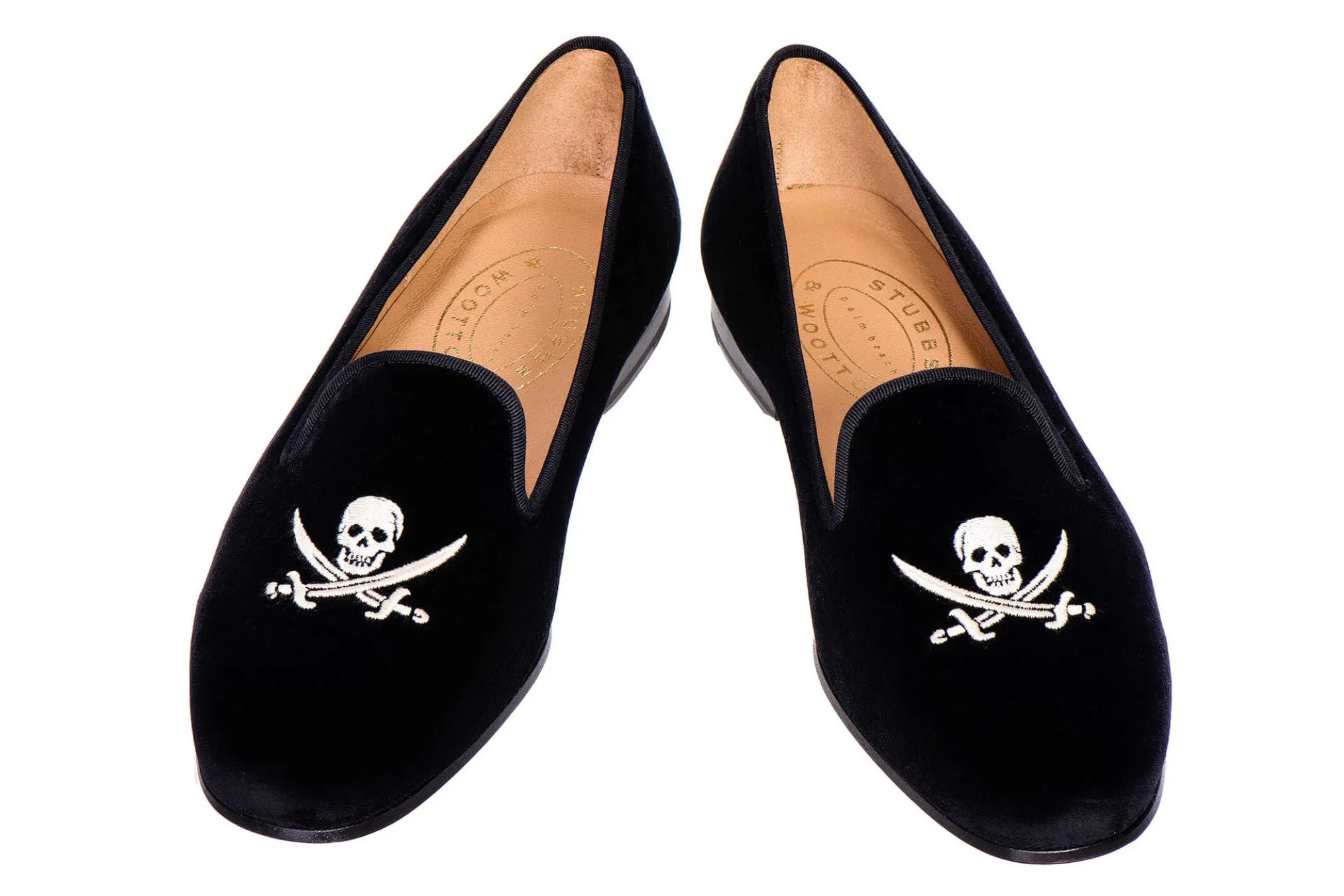 Skull Black Velvet Slipper (Women)