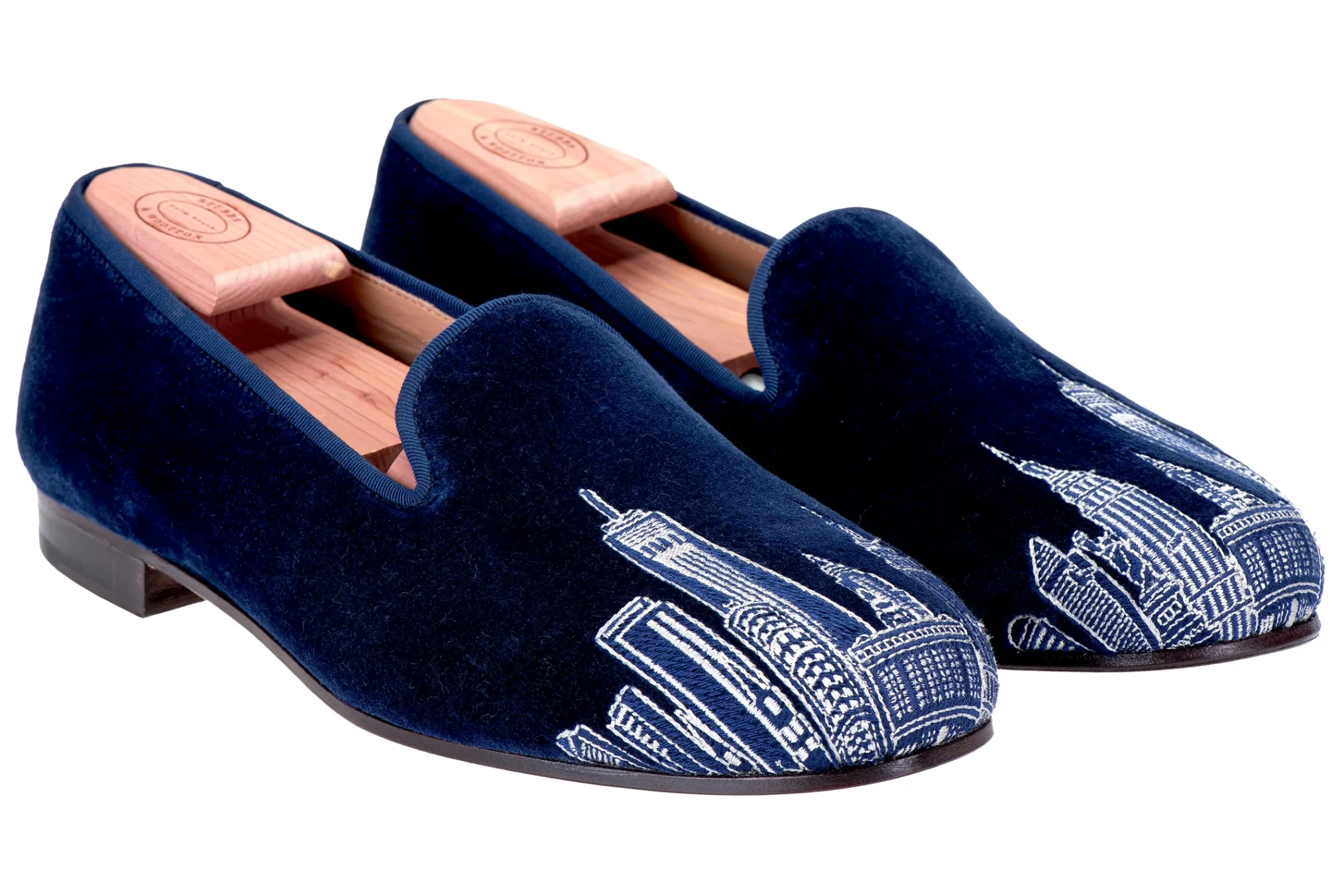 Skyline Navy Velvet Slipper (Men)