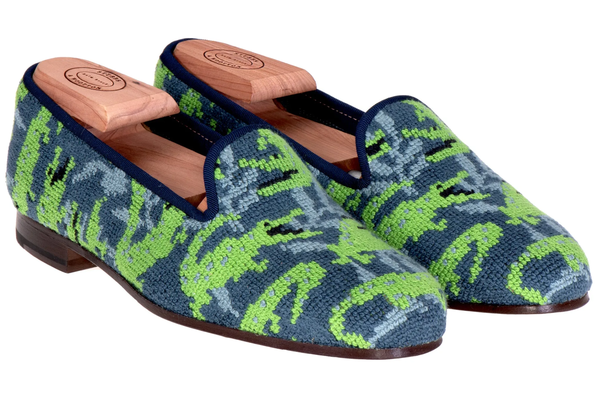 Wetlands Navy Needlepoint Slipper (Women)
