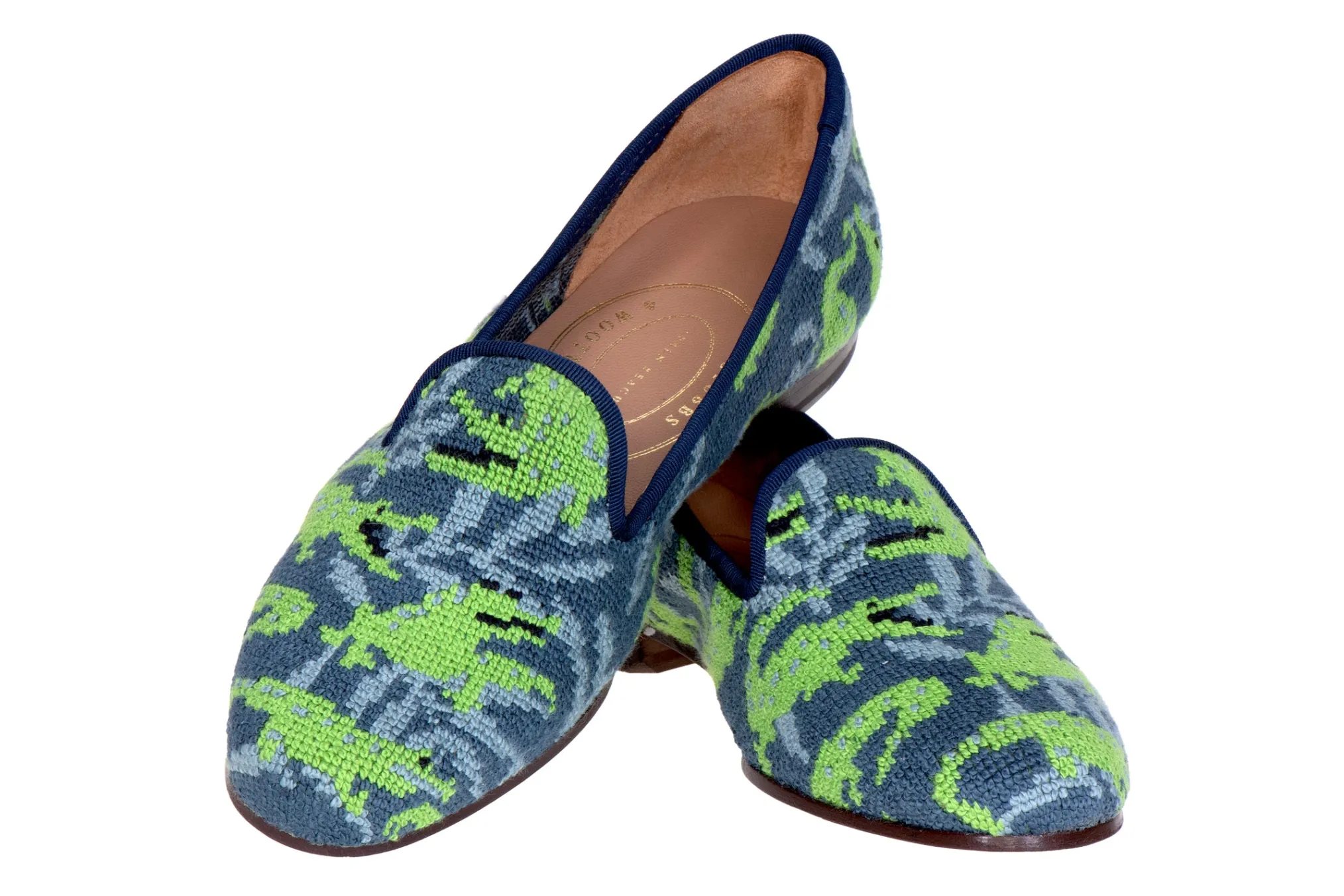 Wetlands Navy Needlepoint Slipper (Men)