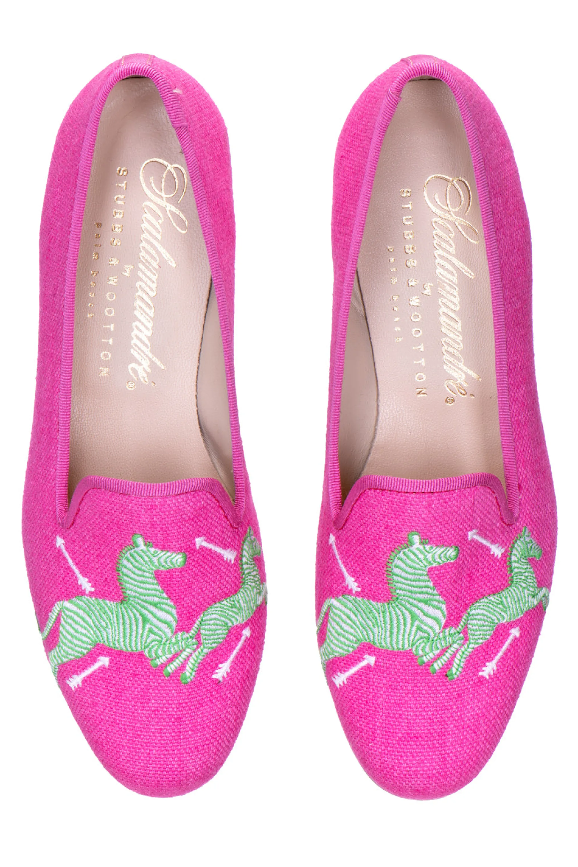 Zebras Fuchsia Linen Slipper (Men)