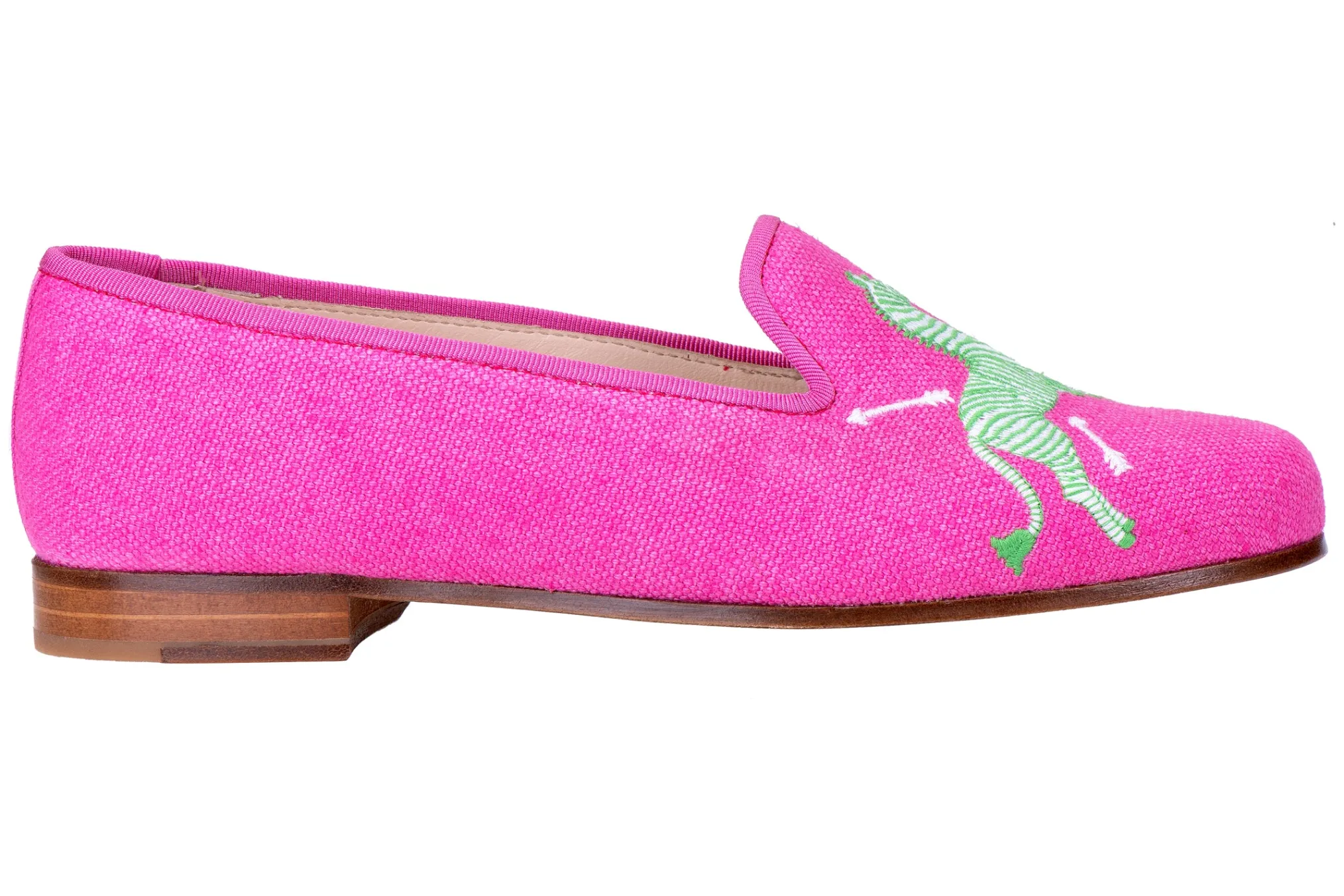 Zebras Fuchsia Linen Slipper (Men)