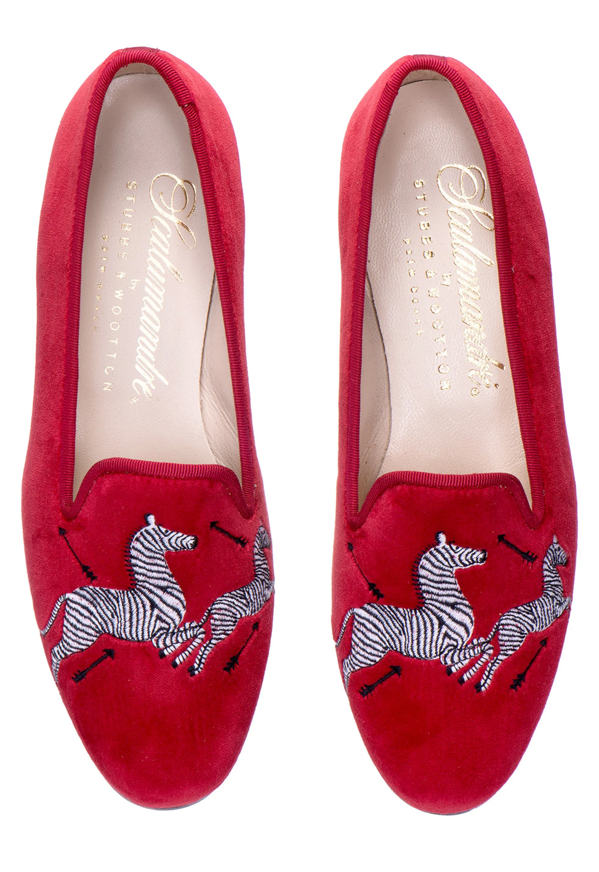 Zebras Red Velvet Slipper (Men)