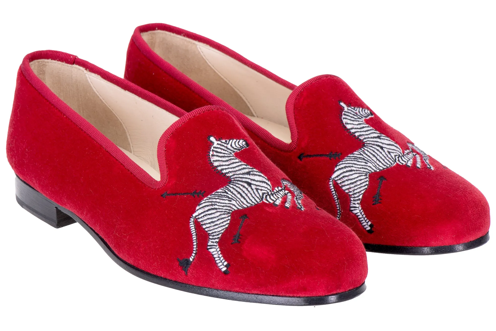 Zebras Red Velvet Slipper (Men)