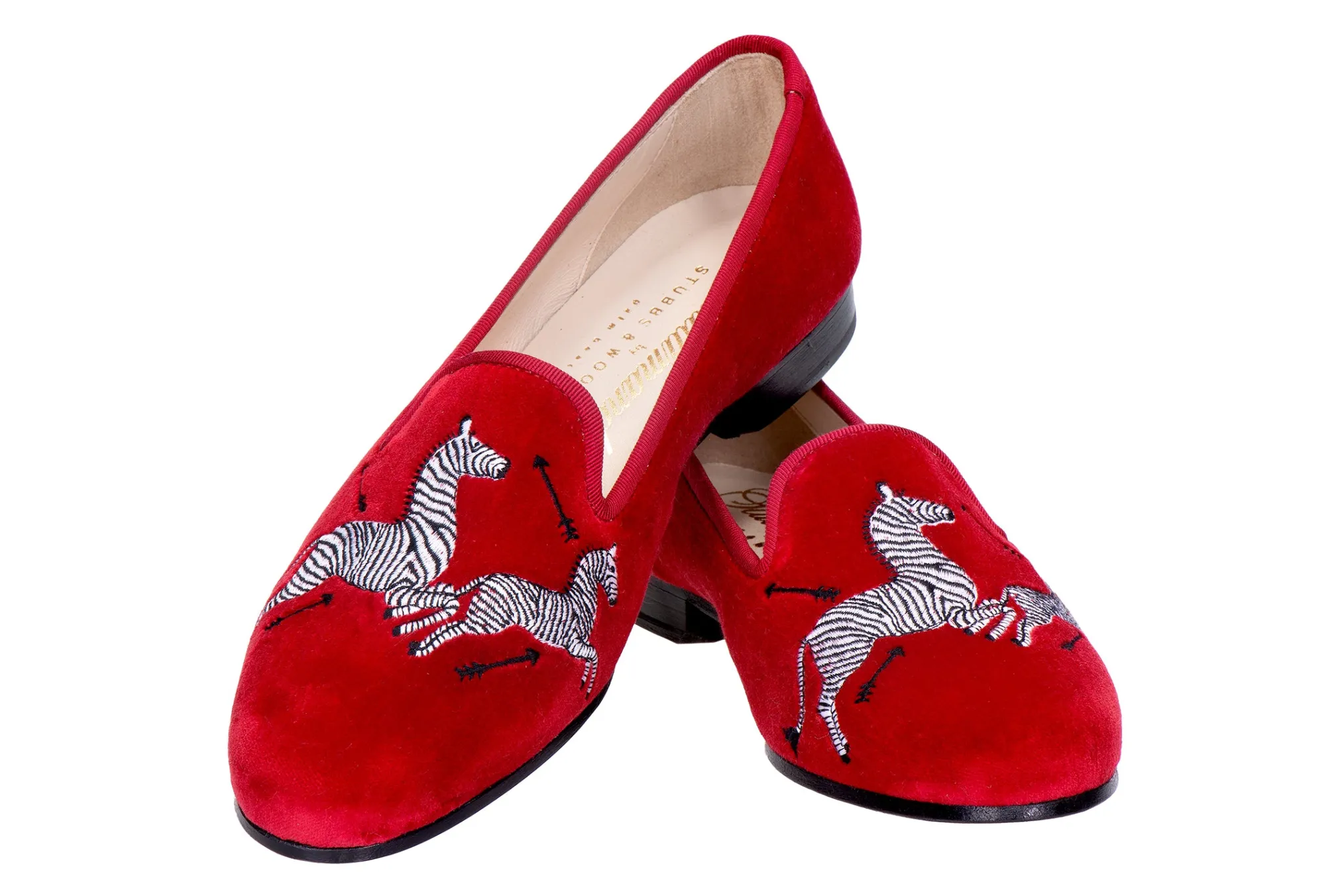 Zebras Red Velvet Slipper (Men)